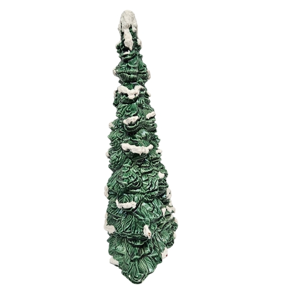 Vintage Oblong Ceramic Flocked Pine Christmas‎ Tree 12" - Picture 3 of 6